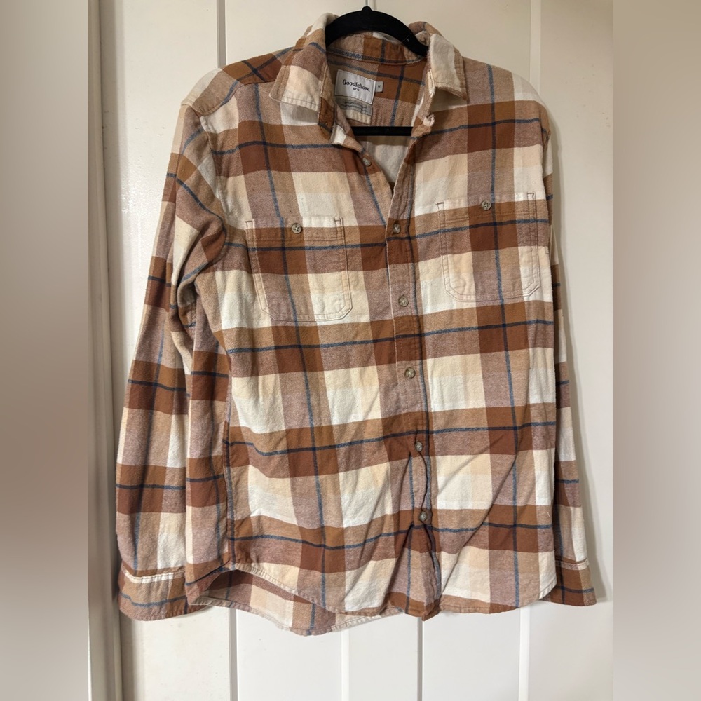 Goodfellow & Co. Men’s Brown Plaid Flannel Shirt